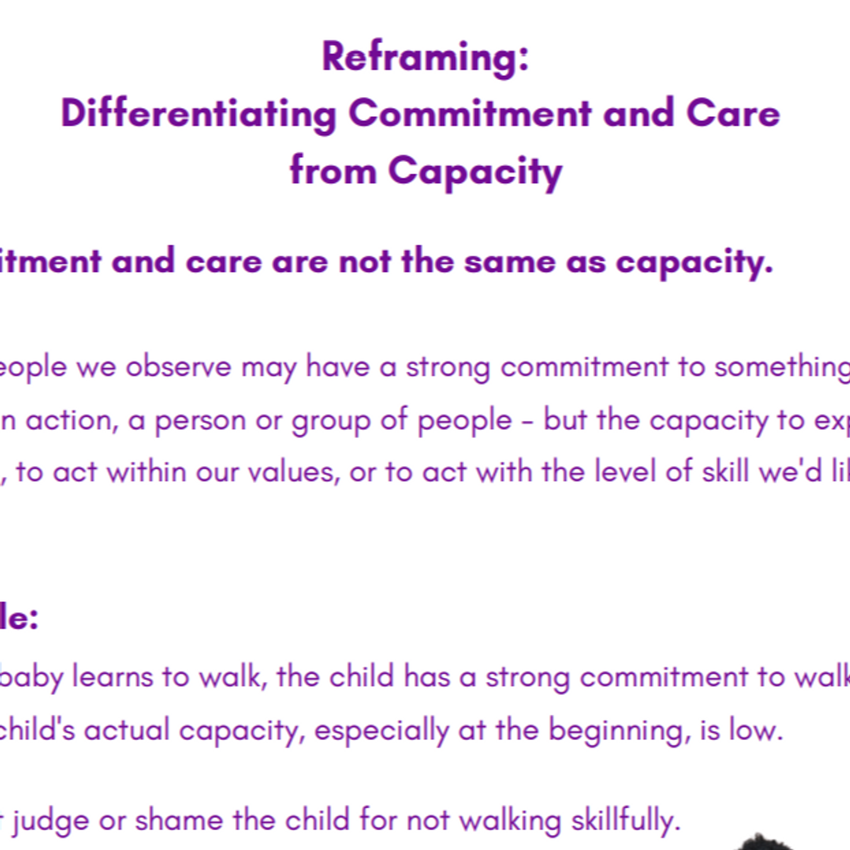 Reframing: Differentiating Commitment and Care from Capacity