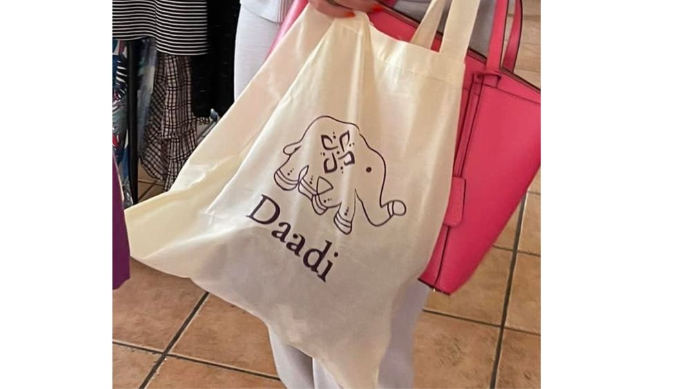 Daadi Swap Party tote bags. Pack of ten