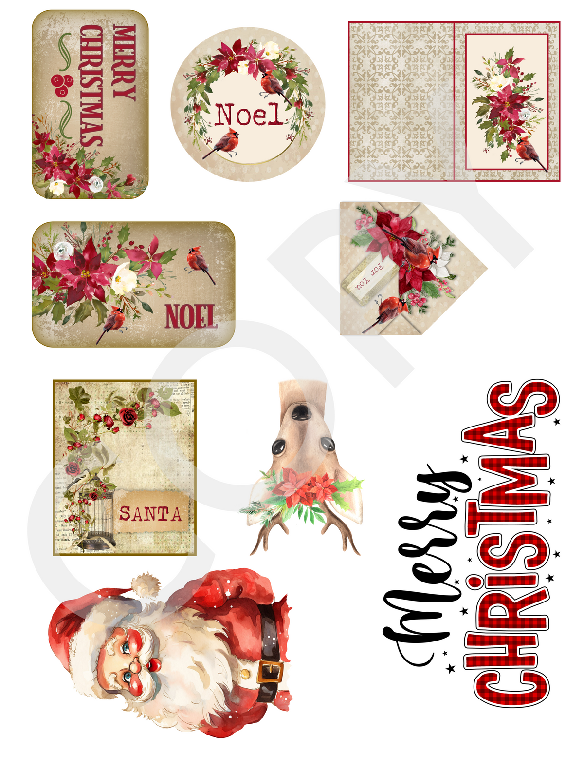 HEY SANTA DIGITAL PAPER CRAFTING KIT