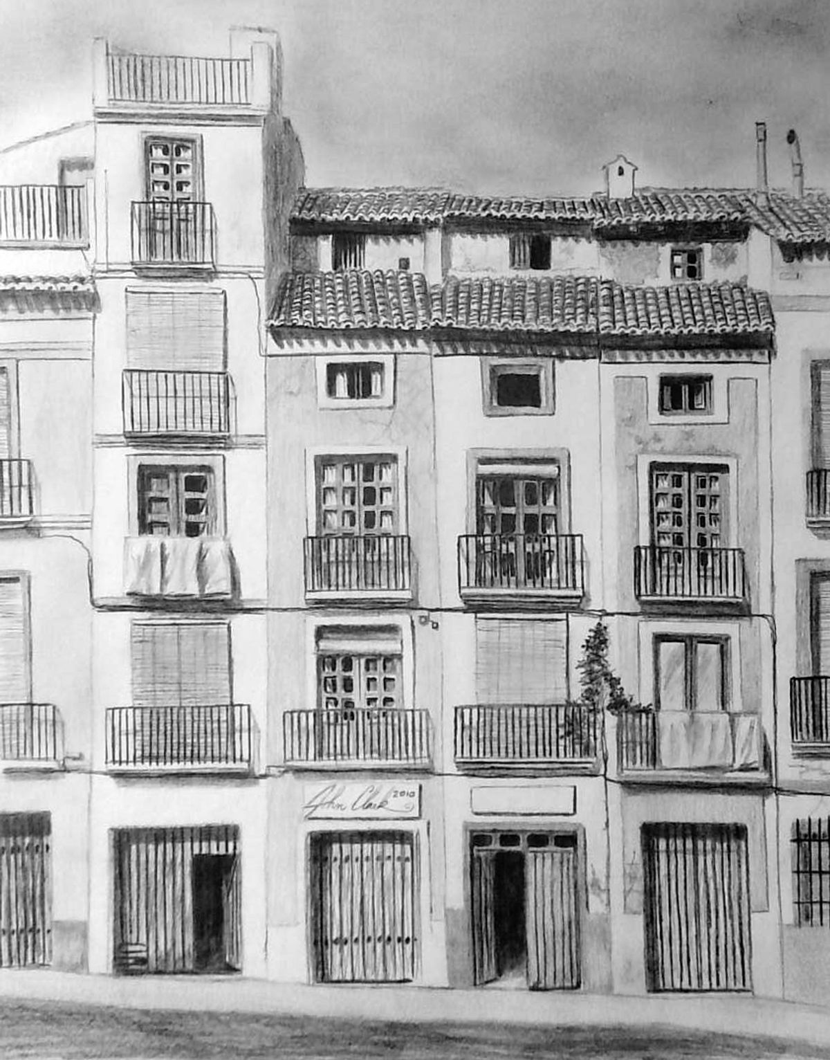 Small Drawing of Spanish Village