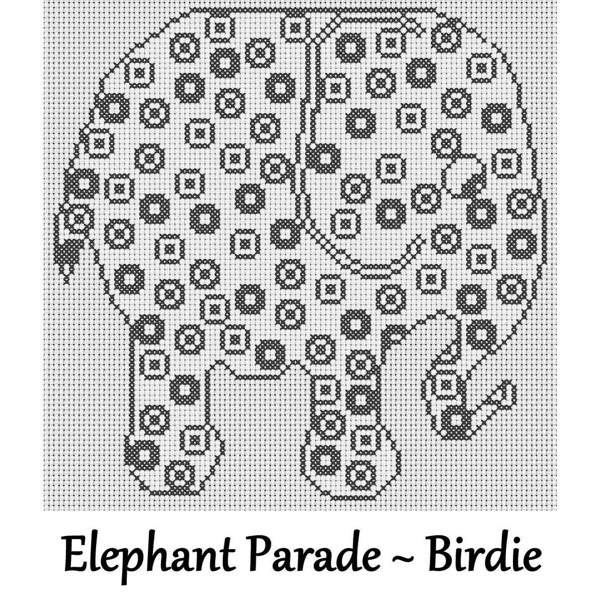 Elephant Parade ~ Cross Stitch Kit ~ Birdie