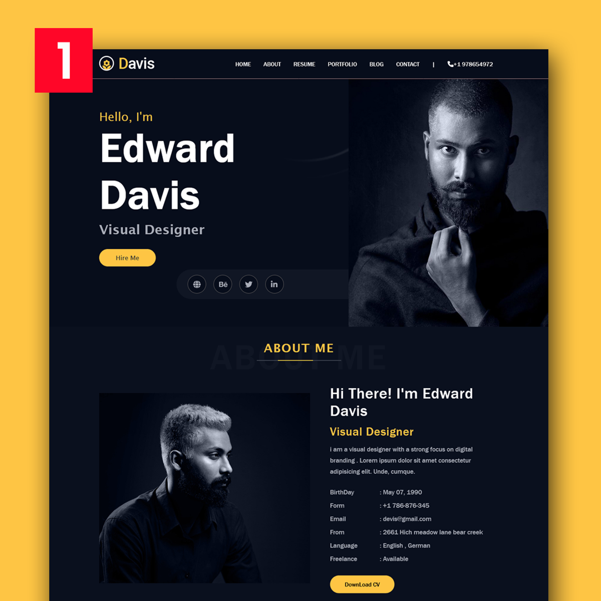Complete personal portfolio website design