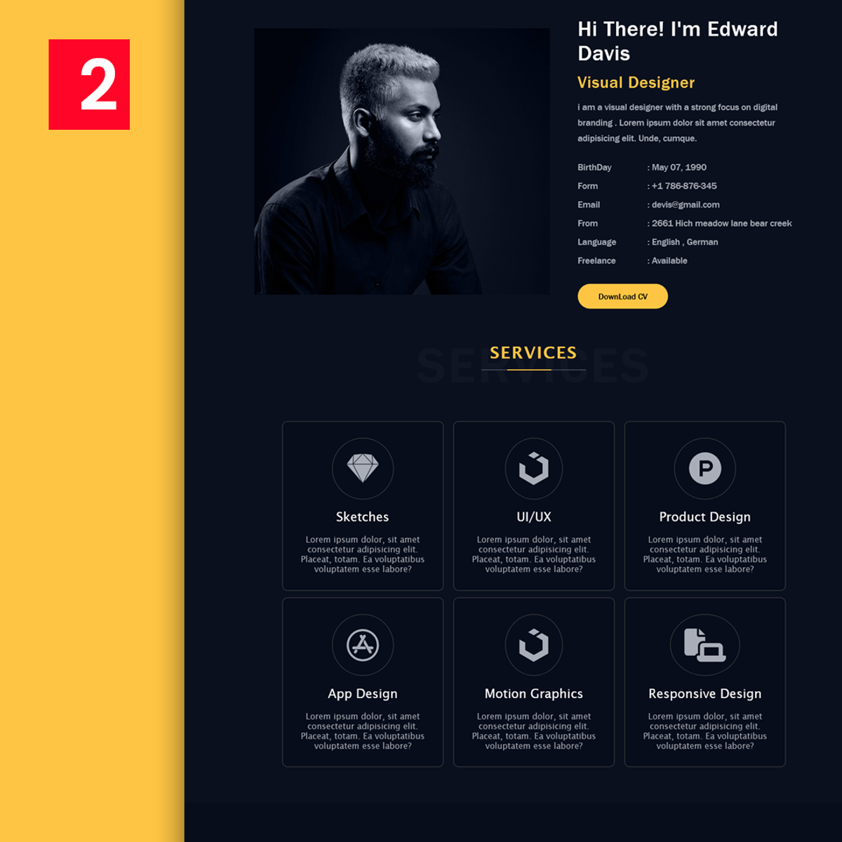 Complete personal portfolio website design