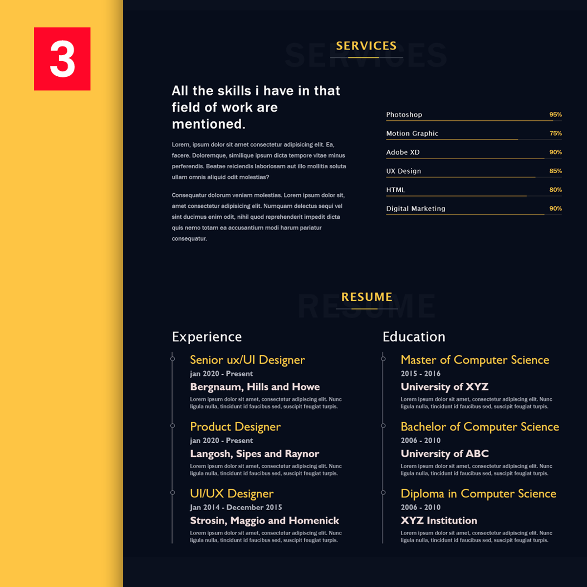 Complete personal portfolio website design