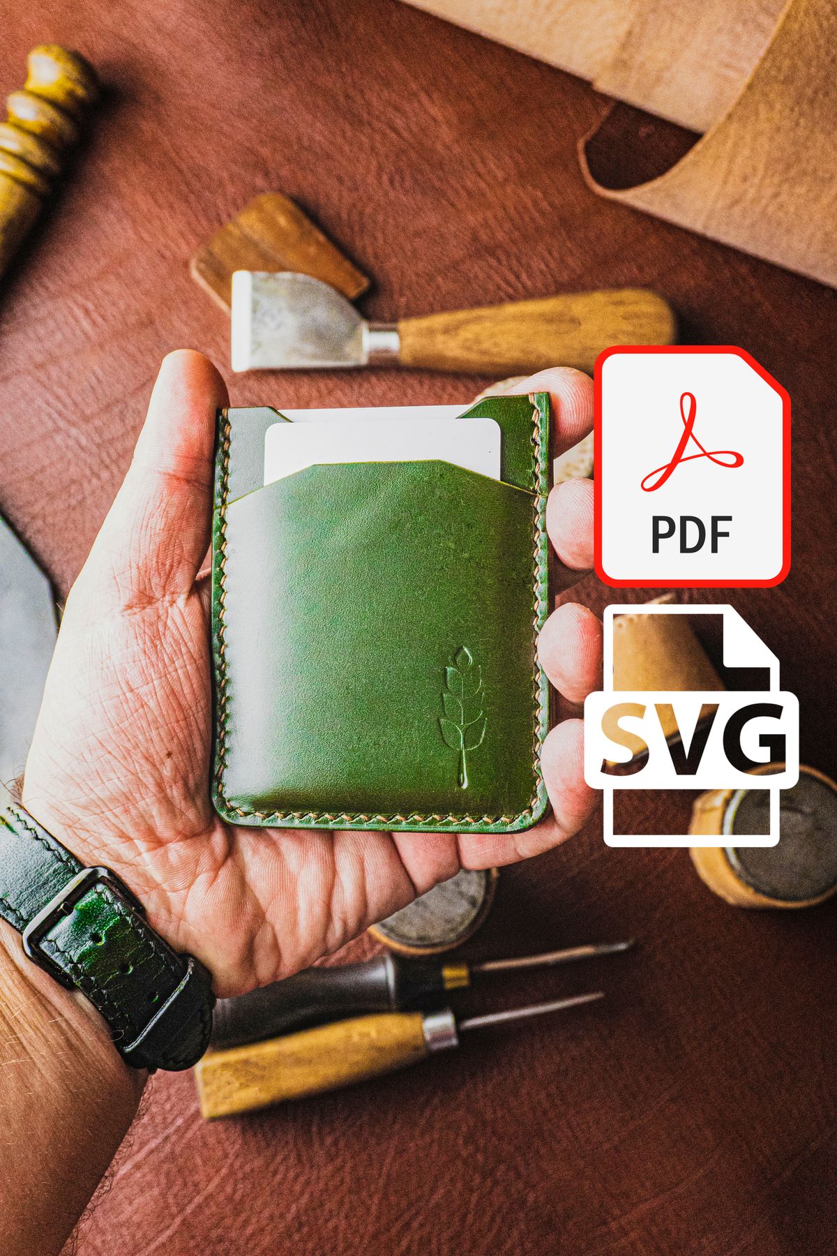 Money clip cardholder PDF, SVG