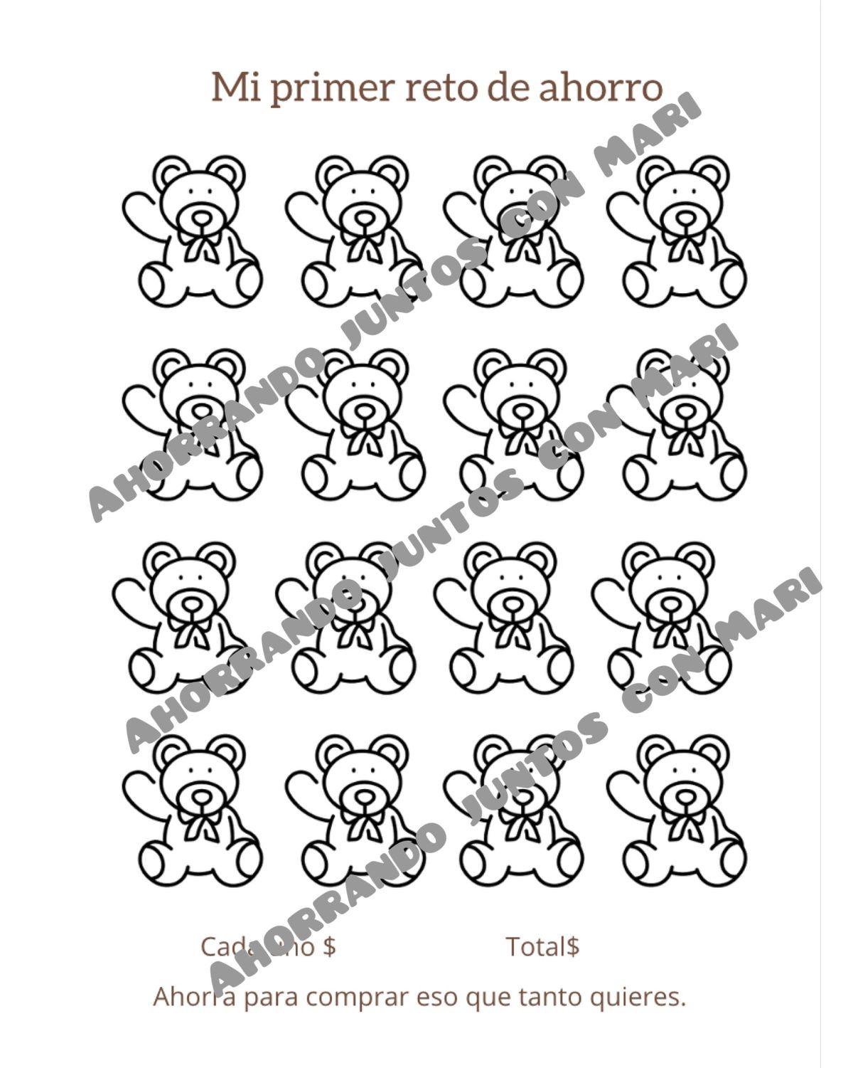 Reto de Ositos en PDF.