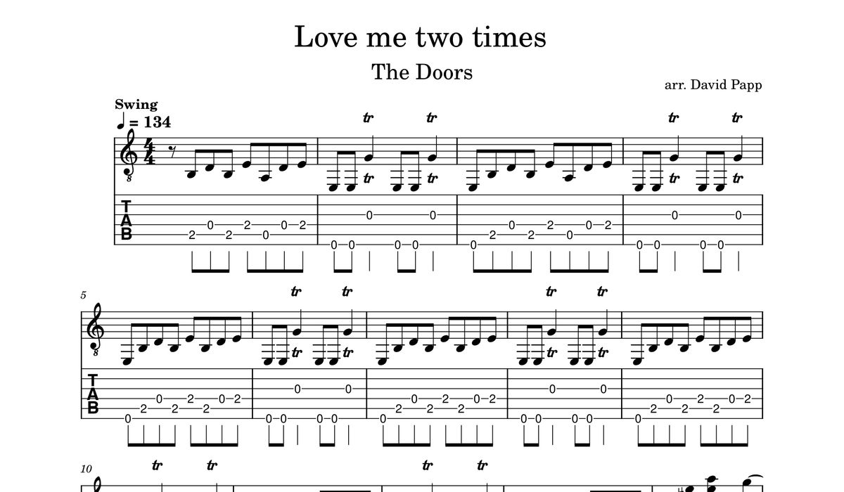 The Doors - Love me two times TAB