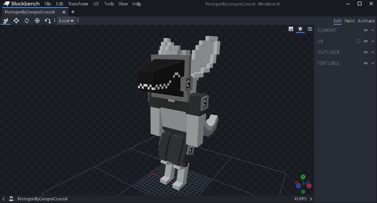 Minecraft Protogen Model (Bedrock entity format .bbmodel)