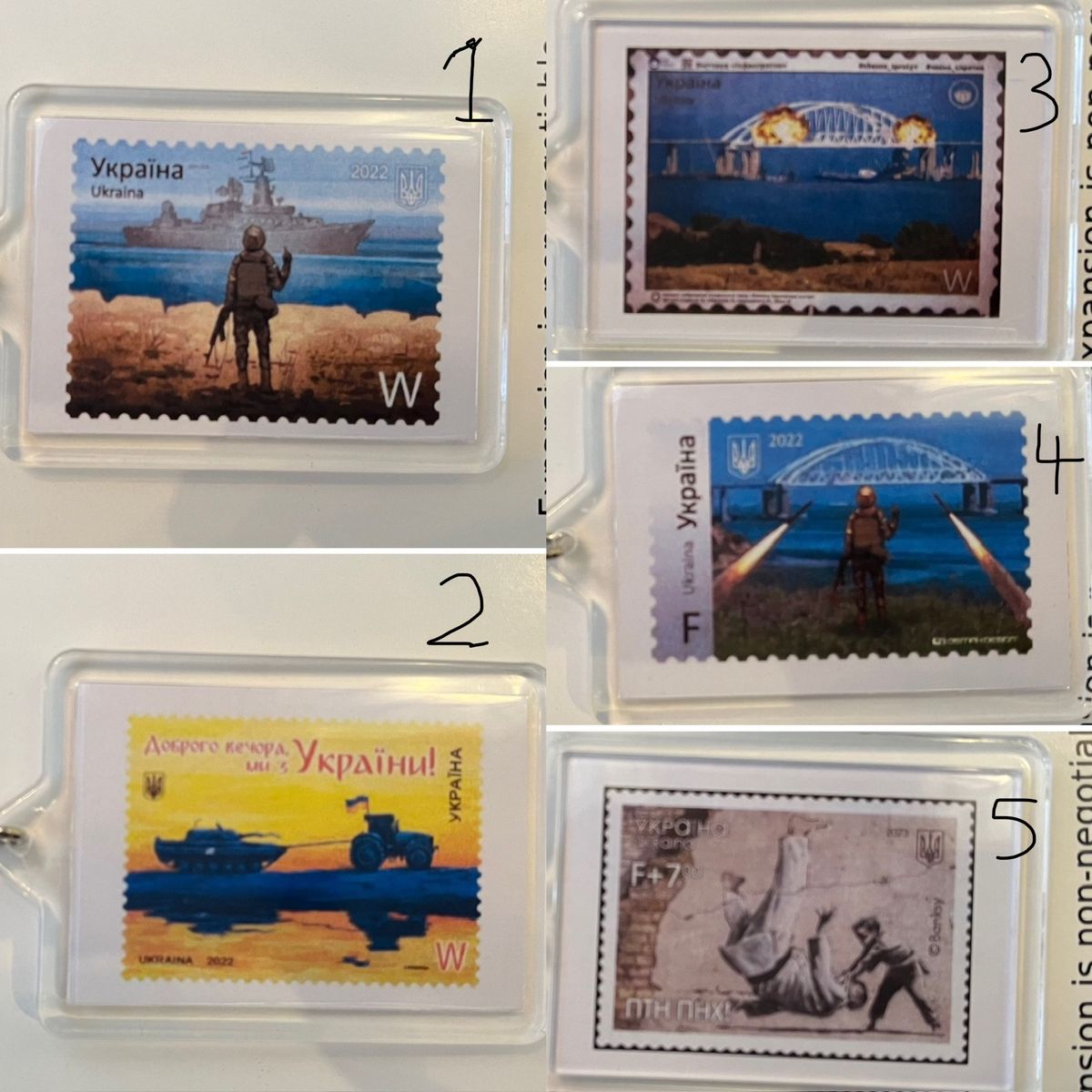 Stamp picture keyrings