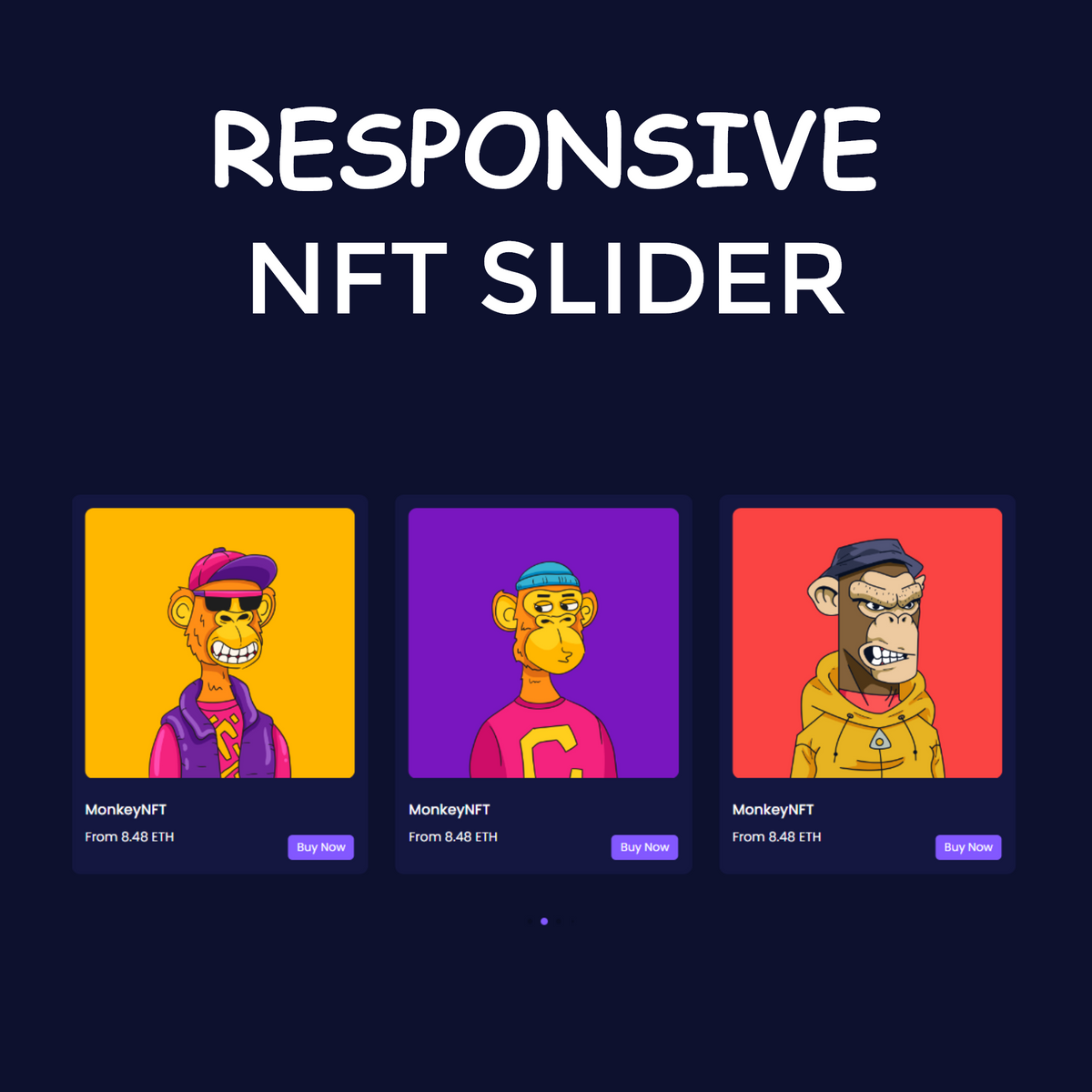 Responsive NFT Slider Using HTML CSS And JavaScript