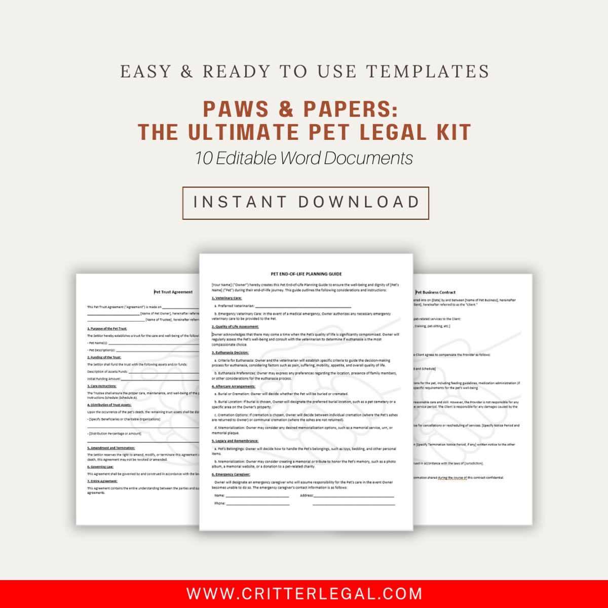 Paws & Papers: The Ultimate Pet Legal Kit