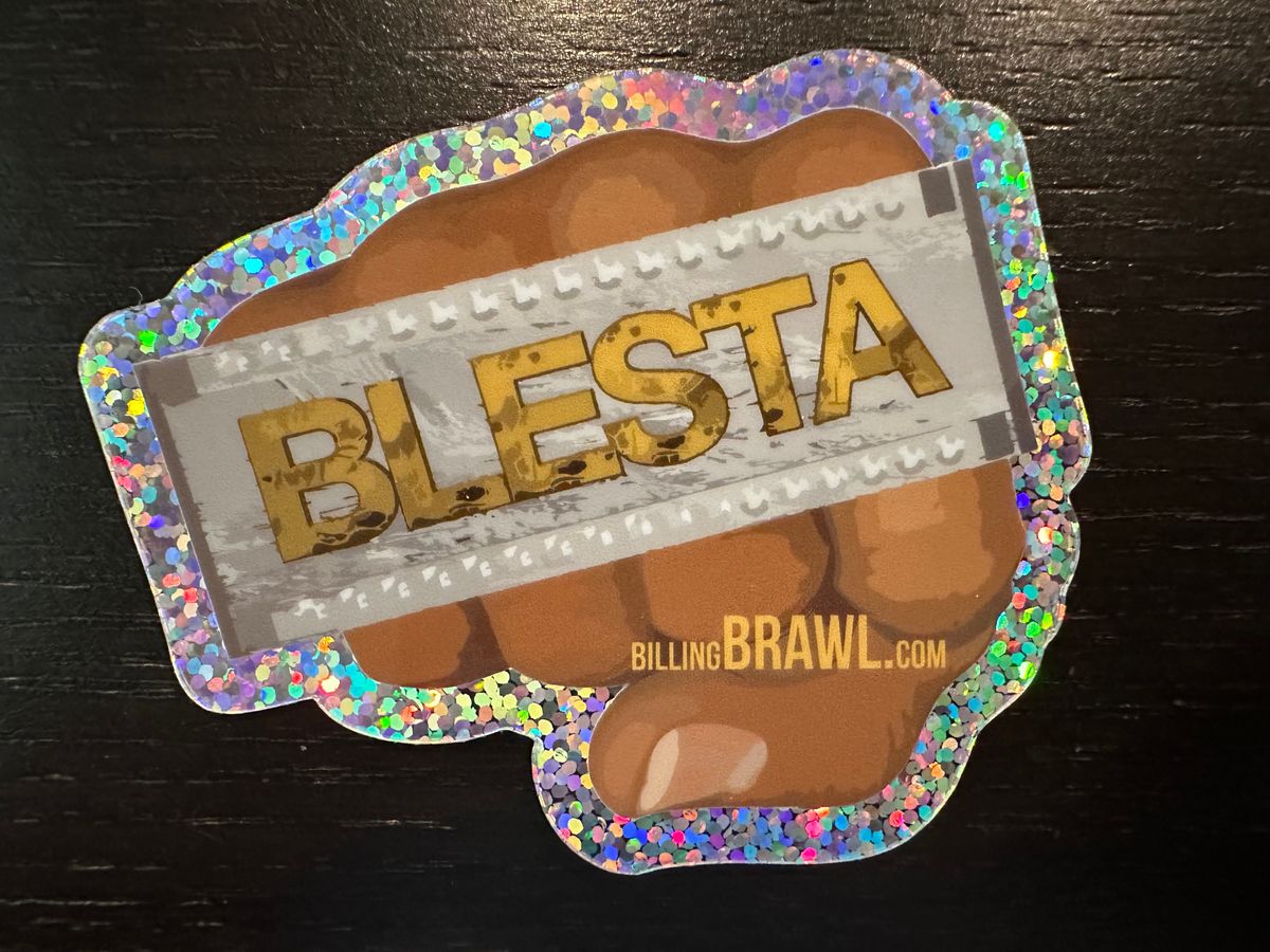 Billing Brawl Blesta Fist Glitter Sticker