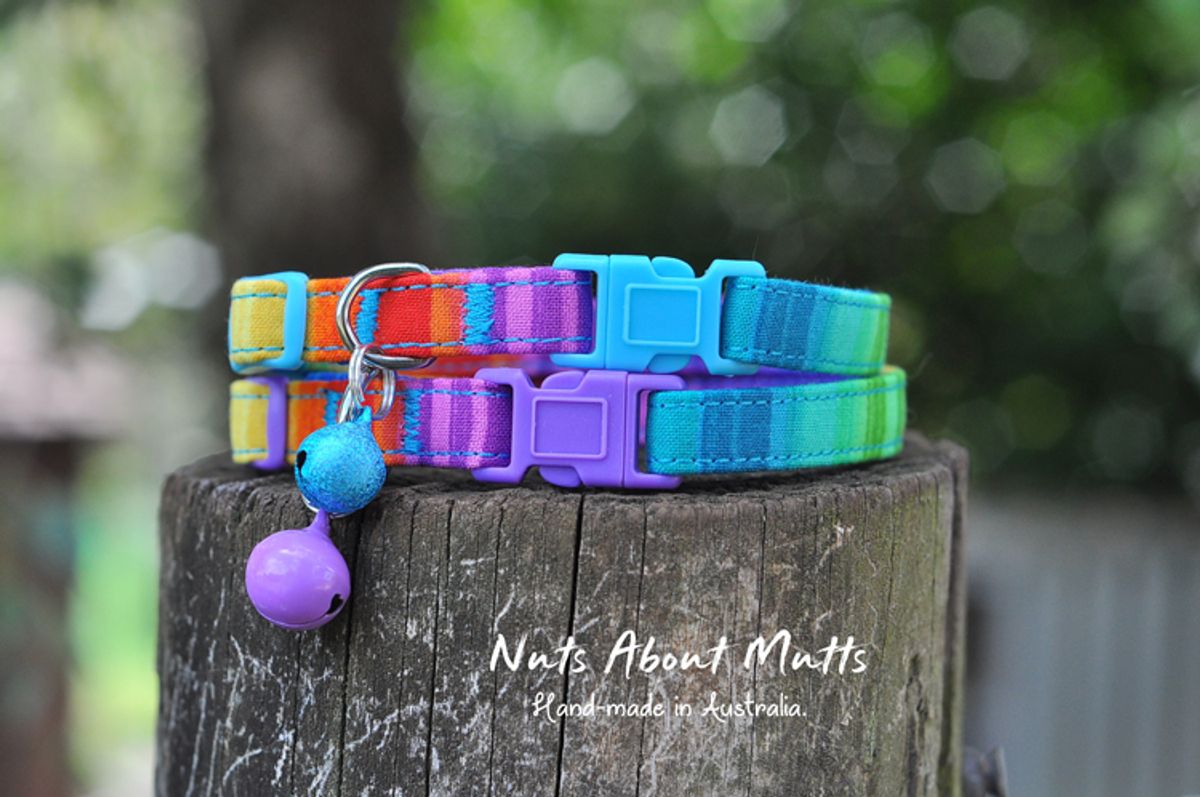 Painterly colourful cotton cat collar