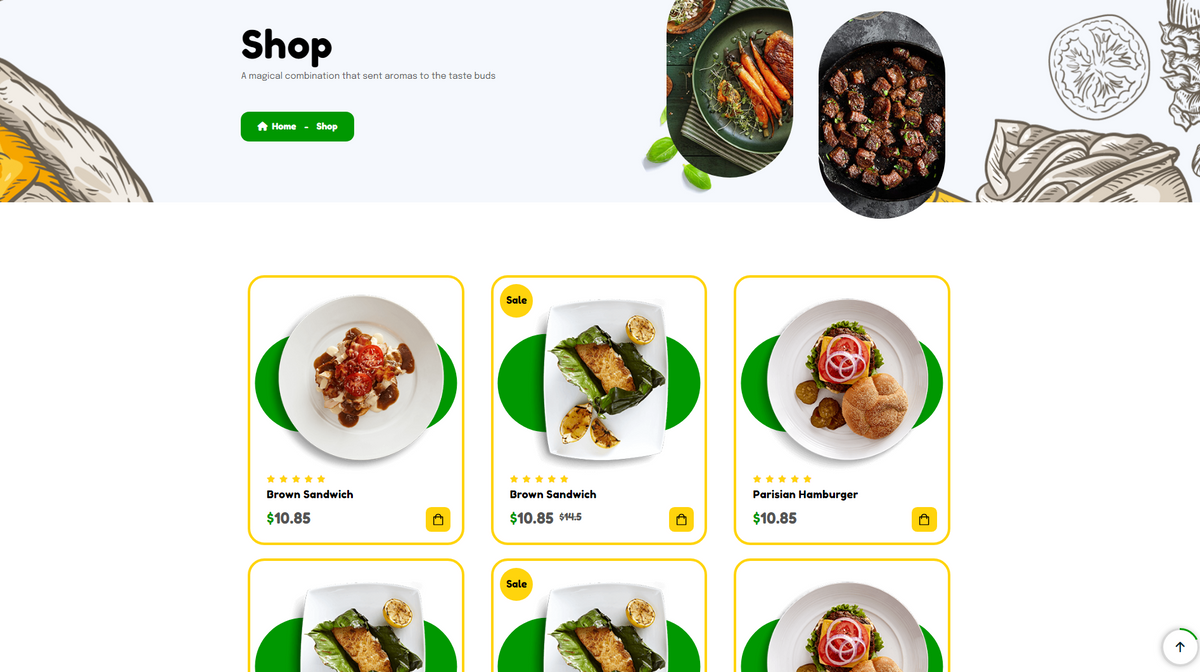 Food Restaurant Website Frontend Design - Buymeacoffee