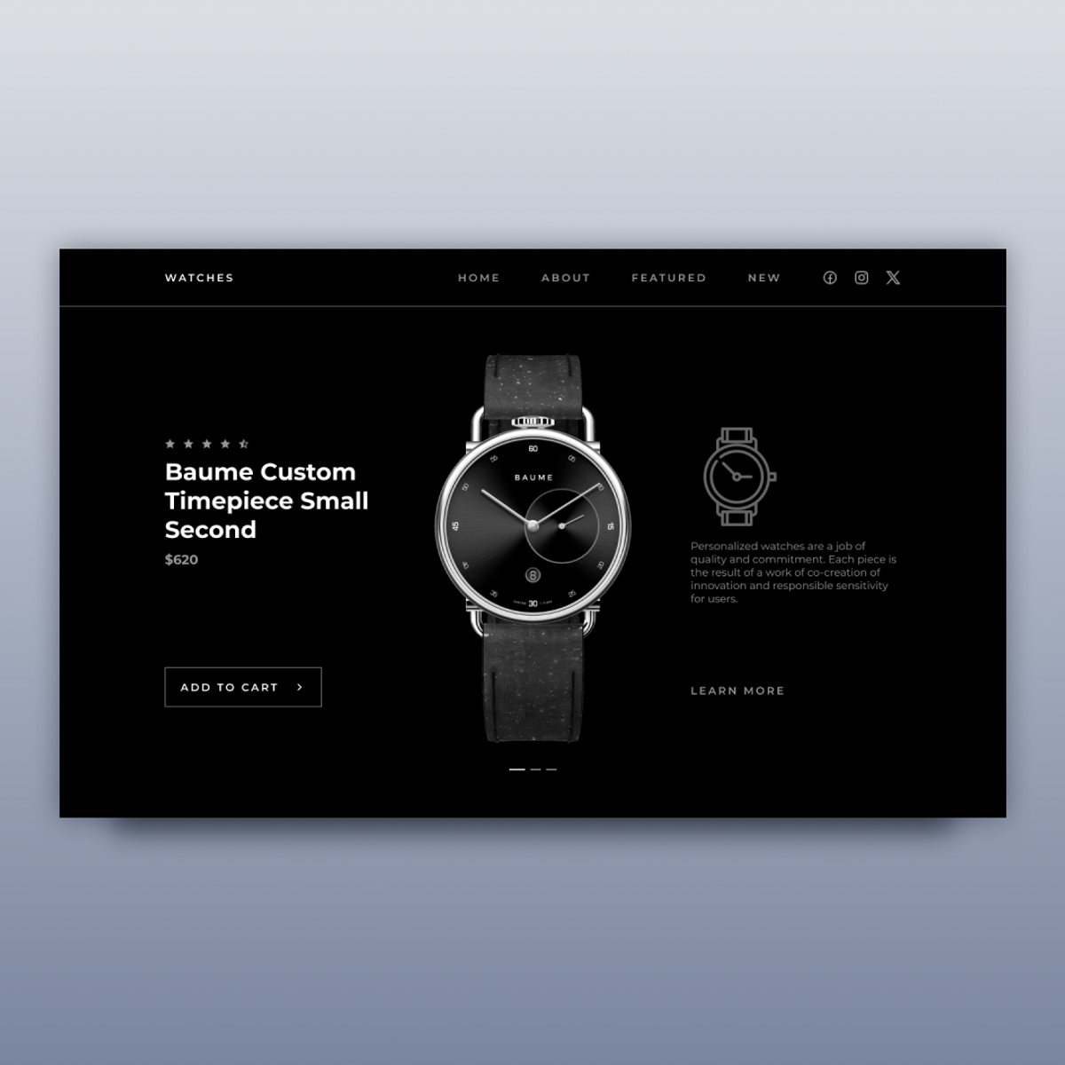 Responsive Watches Website - Buymeacoffee