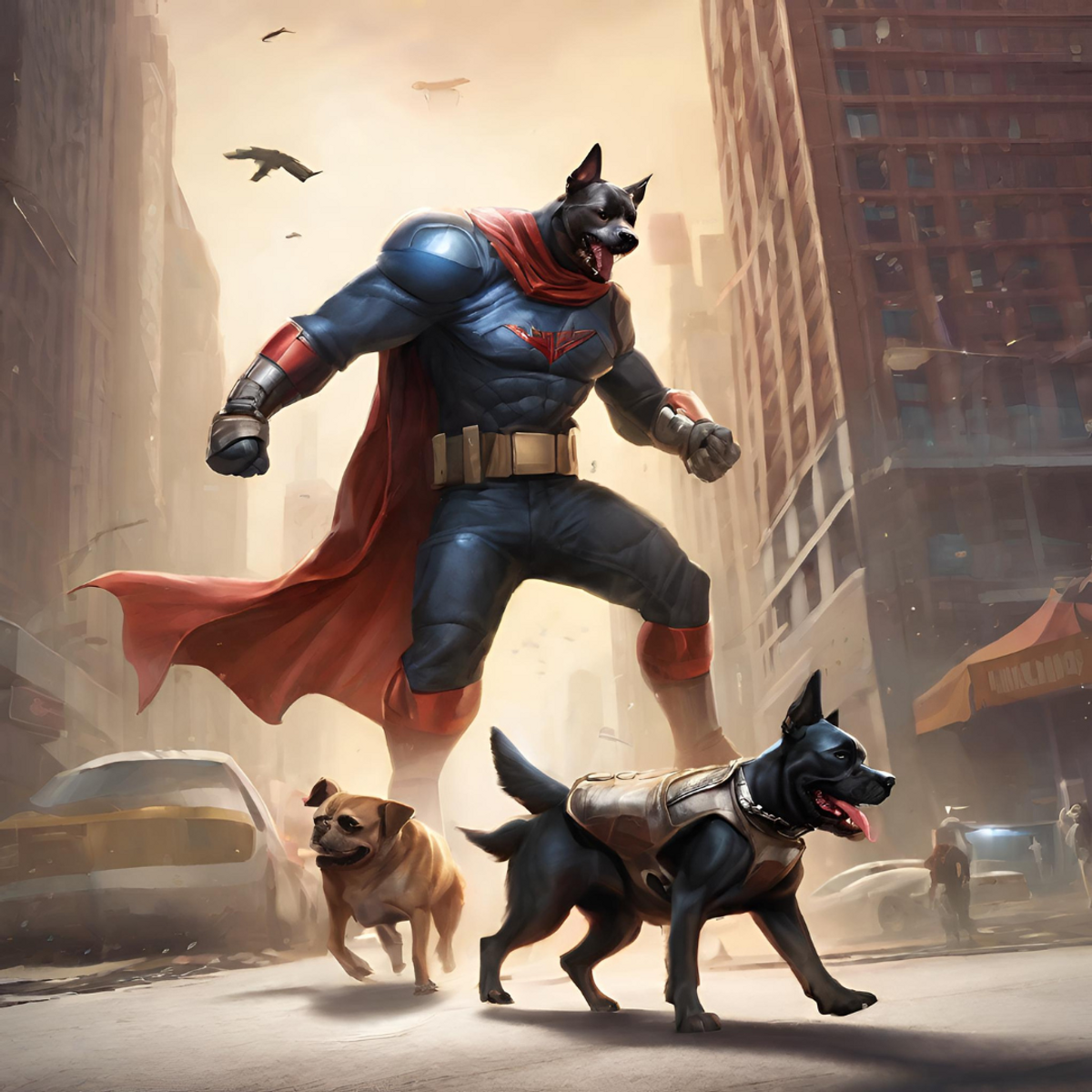 Canine Caped Crusader: Protector of Pawsitivity