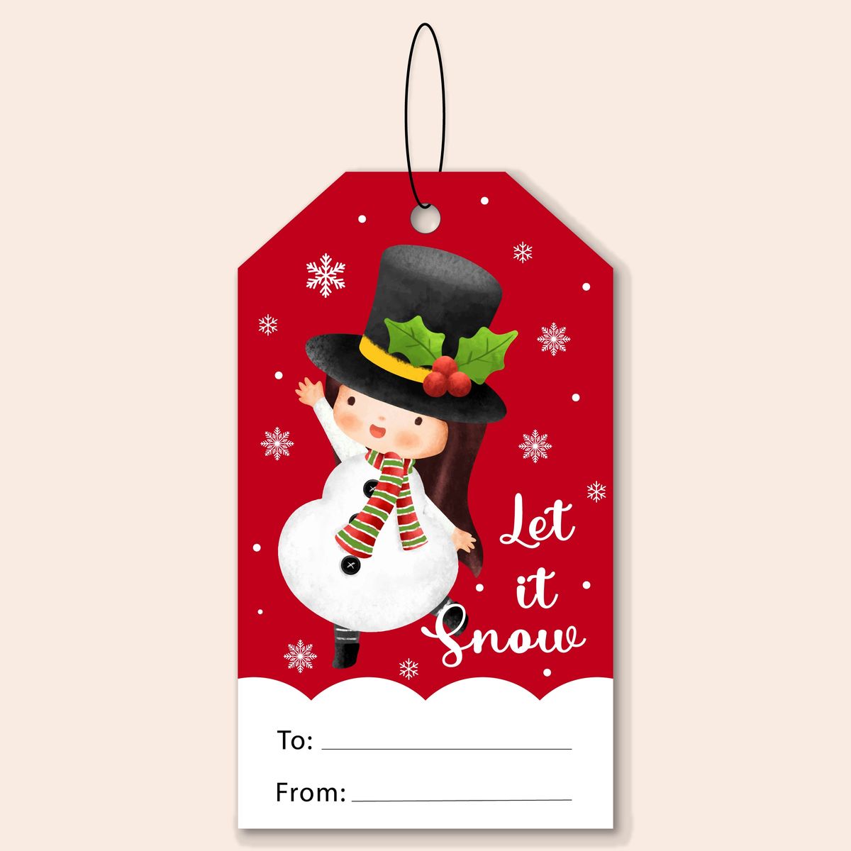 6 Cute Printable Christmas Gift Tags Set - Digital Download