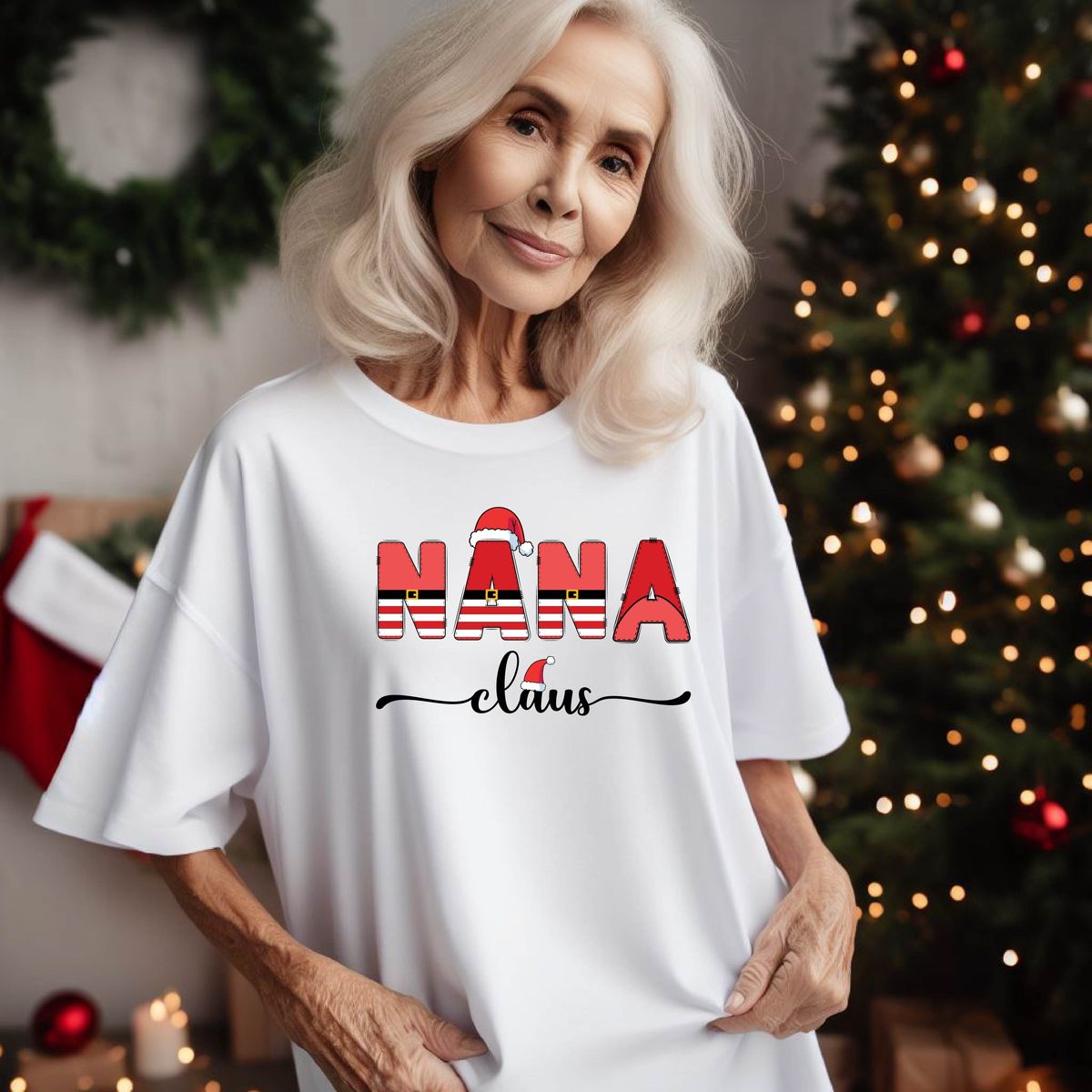 6 Nana Christmas SVG Bundle - 3 Black and 3 White Christmas Cut Files | DXF, PNG, EPS, SVG