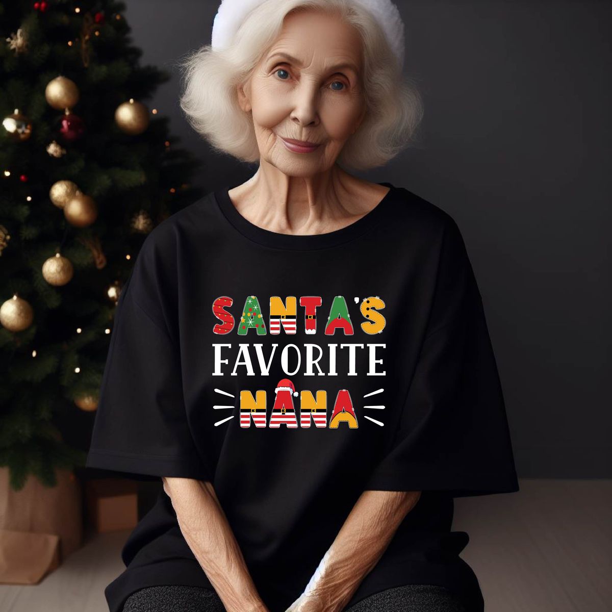 6 Nana Christmas SVG Bundle - 3 Black and 3 White Christmas Cut Files | DXF, PNG, EPS, SVG
