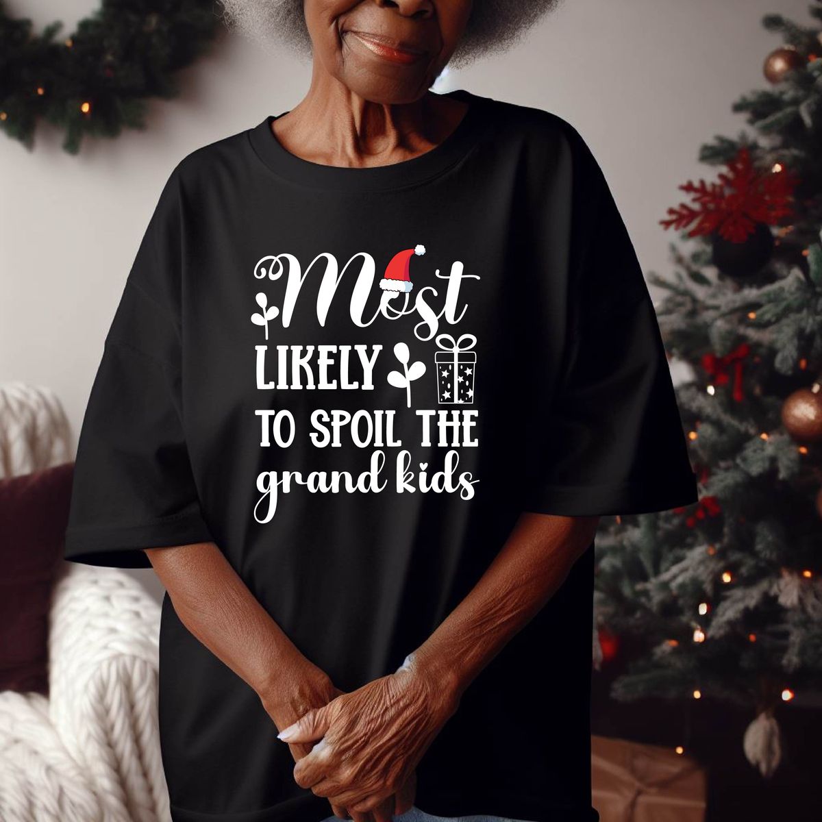 6 Nana Christmas SVG Bundle - 3 Black and 3 White Christmas Cut Files | DXF, PNG, EPS, SVG