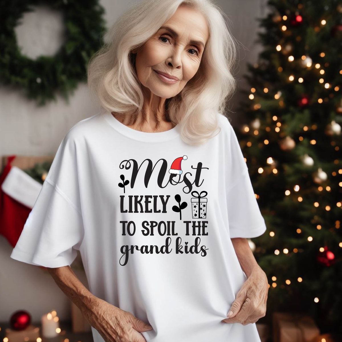 6 Nana Christmas SVG Bundle - 3 Black and 3 White Christmas Cut Files | DXF, PNG, EPS, SVG