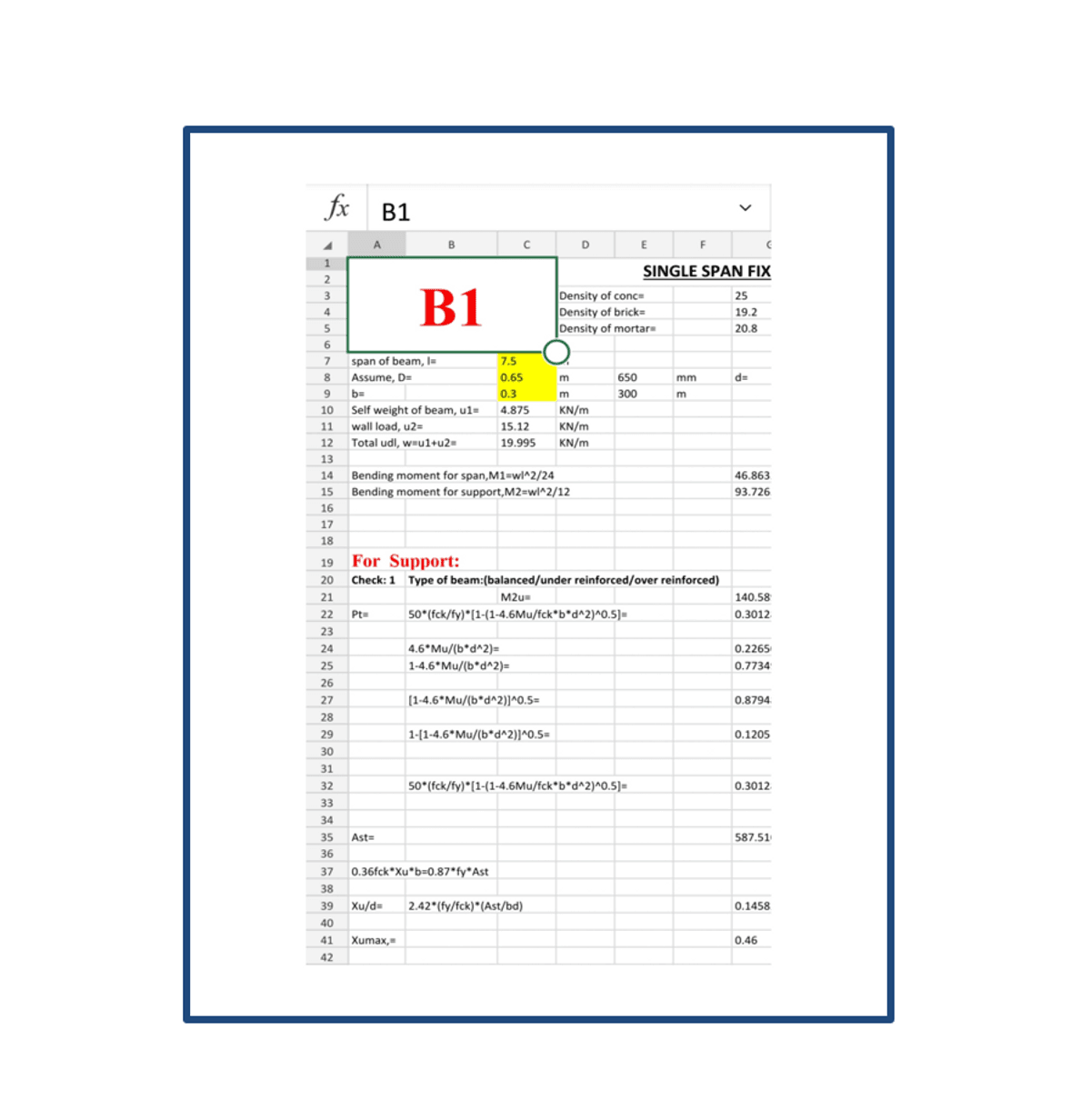 Design Of Beam As Per Is 456 Excel - The Best Picture Of Beam