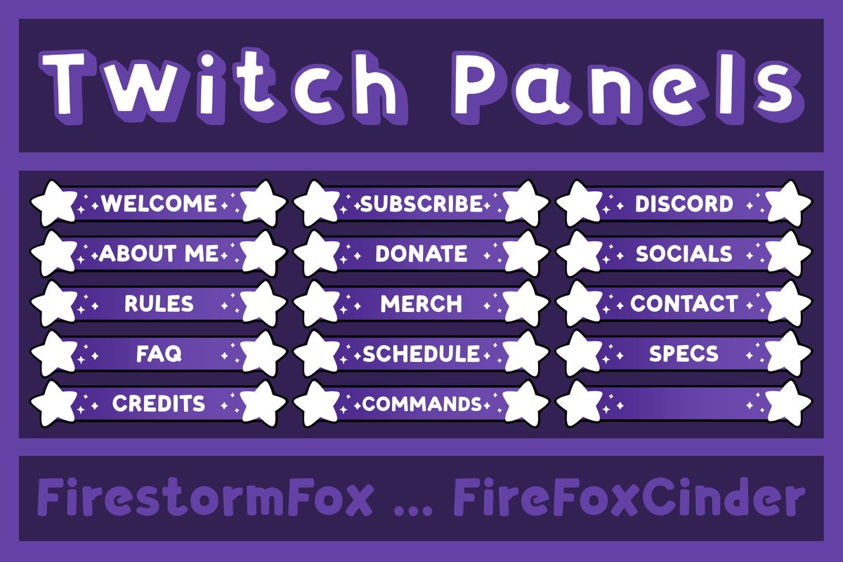 Starry Twitch Panels - Violet