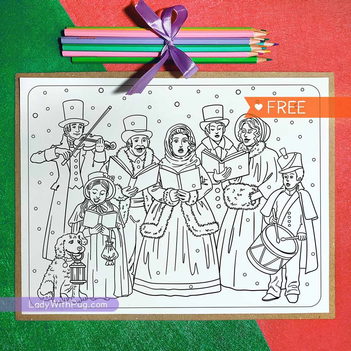 Carolers Coloring Page