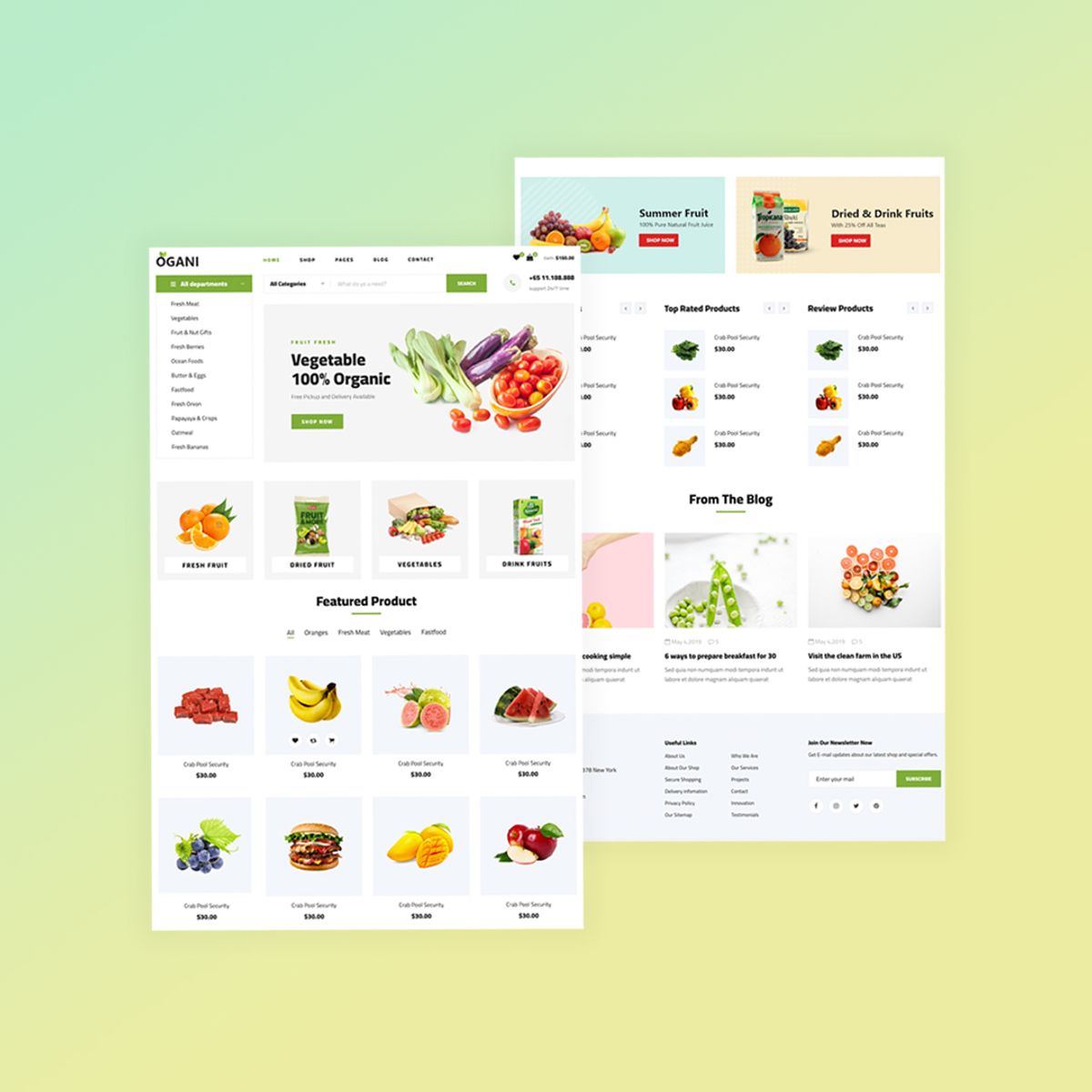Complete Responsive E-Commerce Organic Website Template