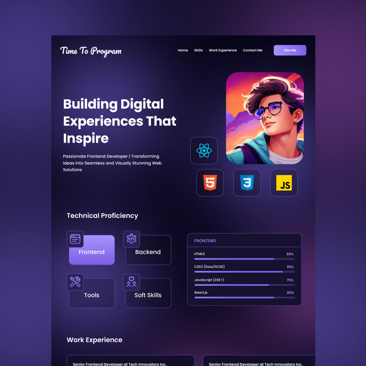 Personal Portfolio Website Design Template Buymeacoffee