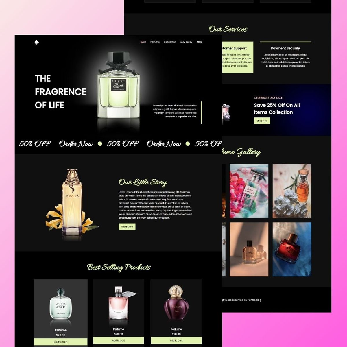 Responsive Perfume Website Using HTML CSS & JS - Buymeacoffee