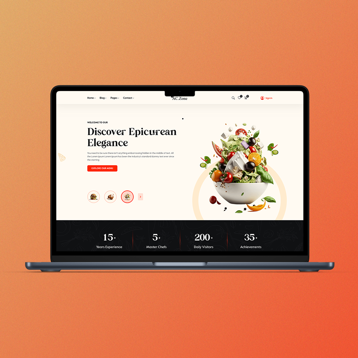 Food Restaurant Website Template Design - Buymeacoffee