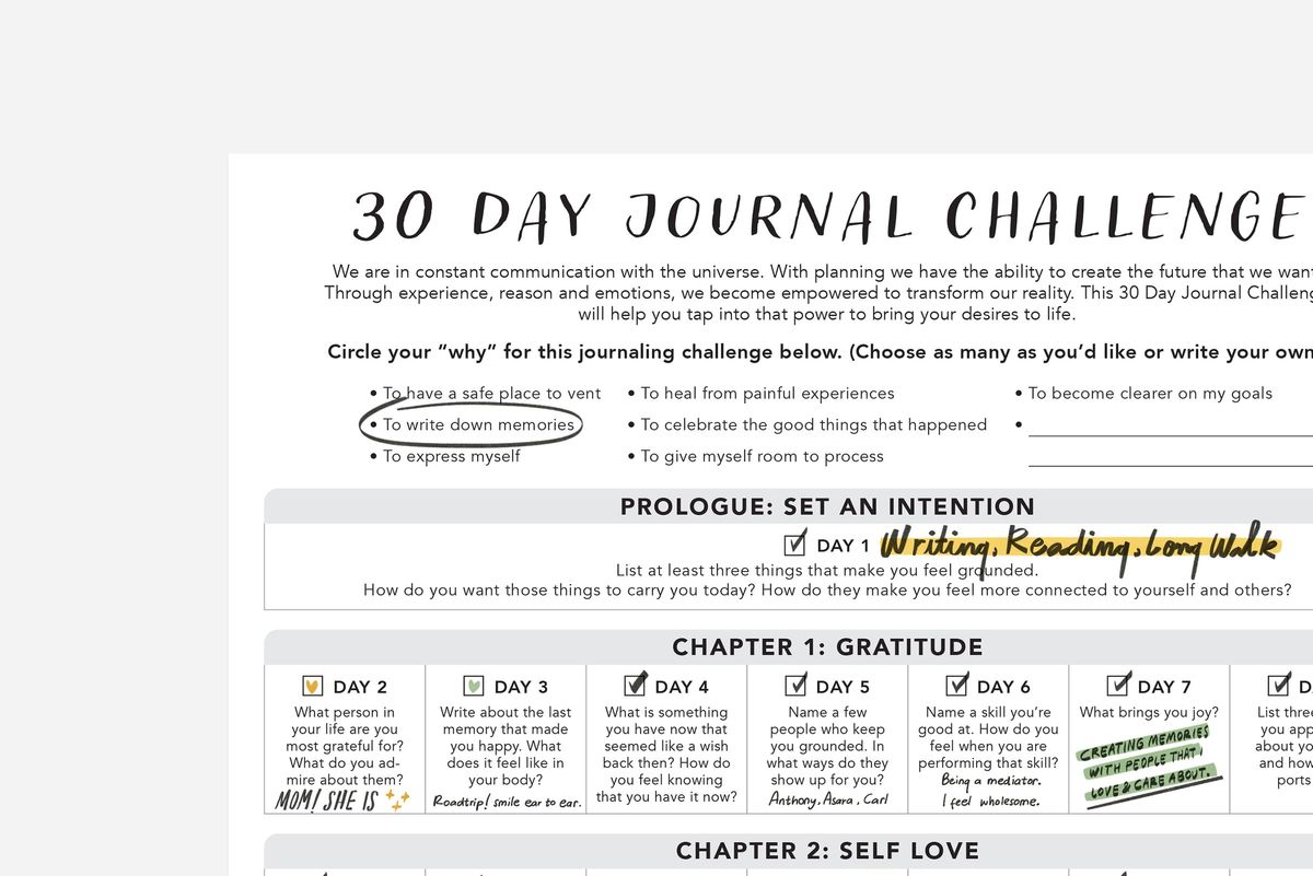 30 DAY JOURNAL CHALLENGE