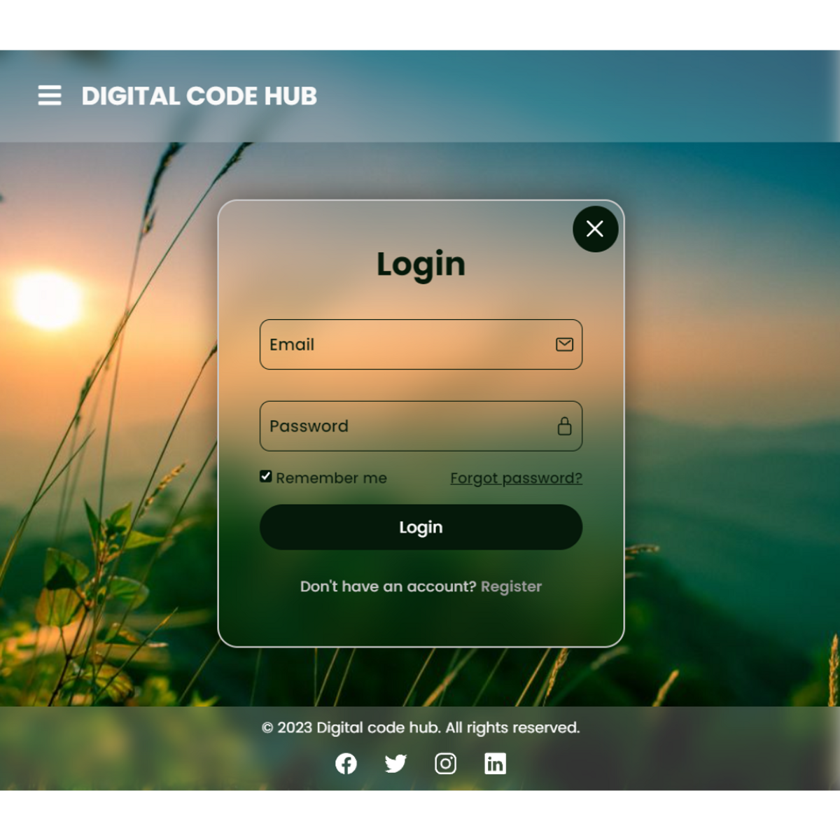 How to create responsive login and registration form in html css