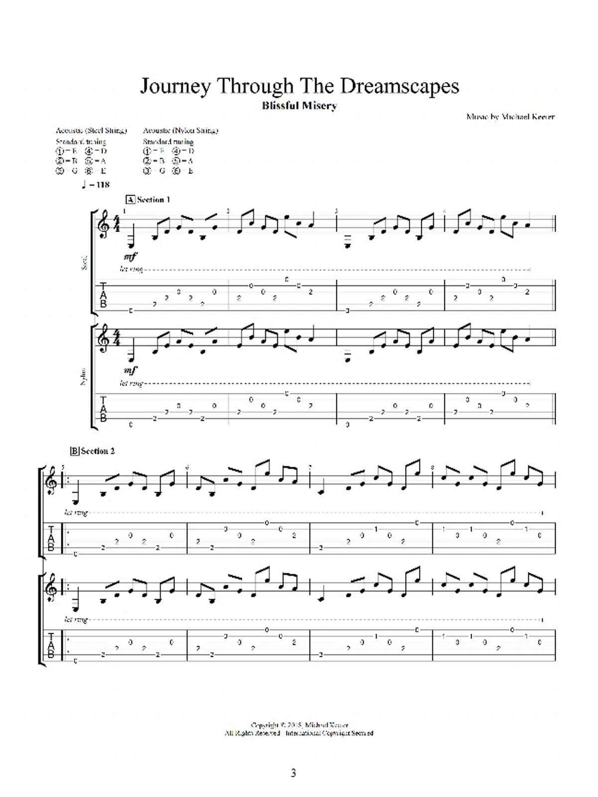 Official Guitar Tablature EBook: Blissful Misery: Art Video Suite [EP]