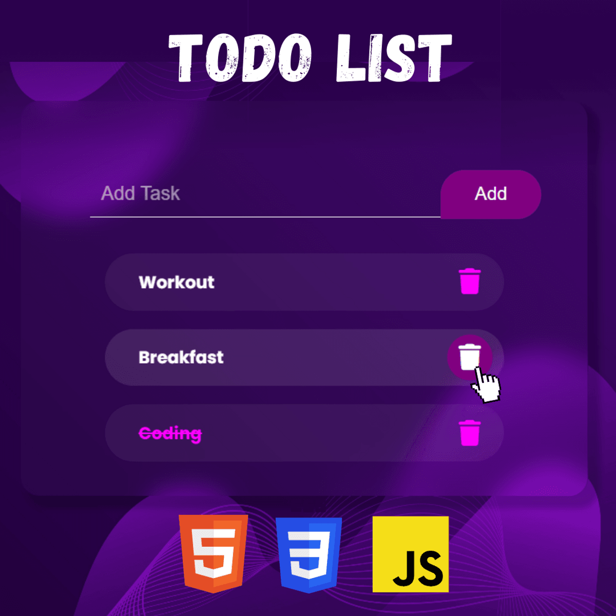 To-Do List | HTML CSS And JavaScript - Buymeacoffee