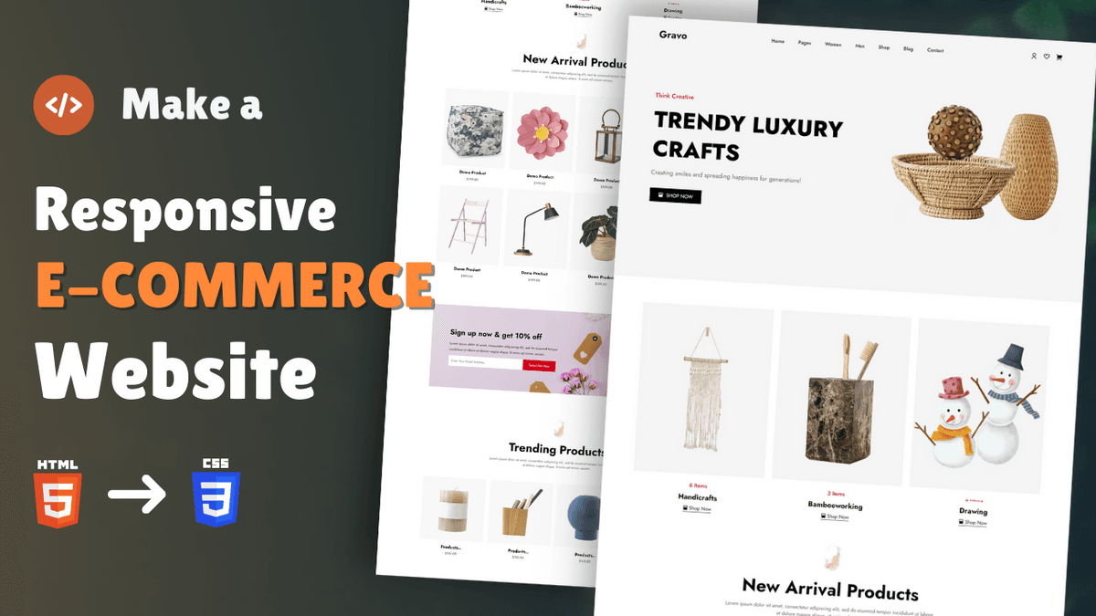 How to Make Ecommerce Website using HTML CSS and JavaScript - ONLINE ...