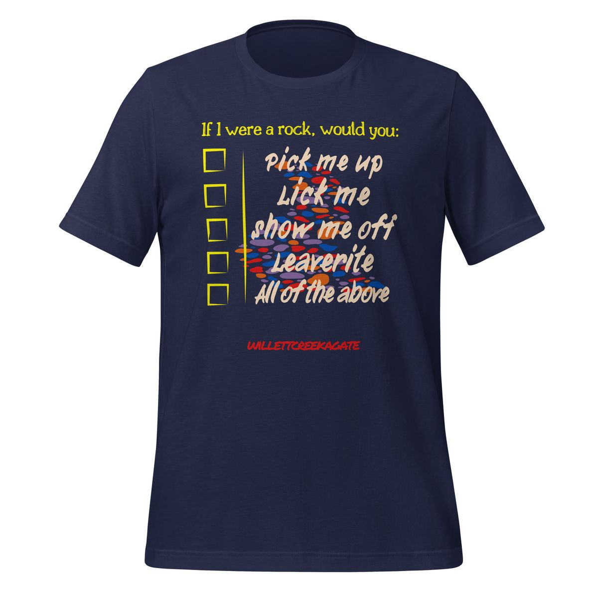 Are you a Gem? This Funny Rockhounding Bella Unisex T-shirt Helps You Find Out!