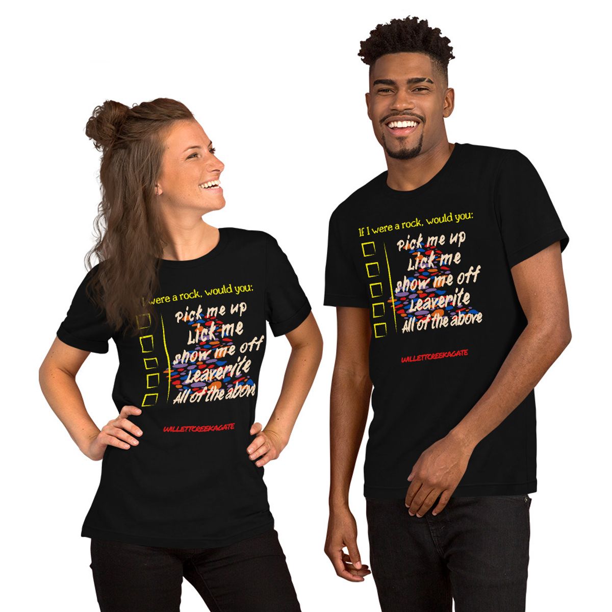 Are you a Gem? This Funny Rockhounding Bella Unisex T-shirt Helps You Find Out!