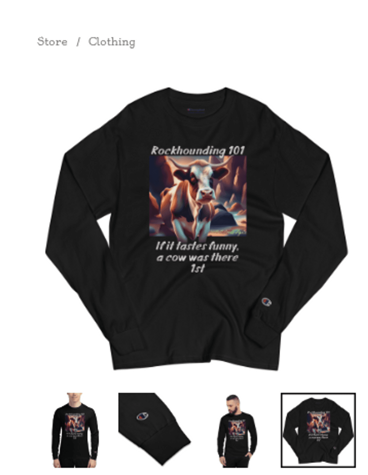 Rockhounding 101 Cow Champion Long Sleeve Shirt