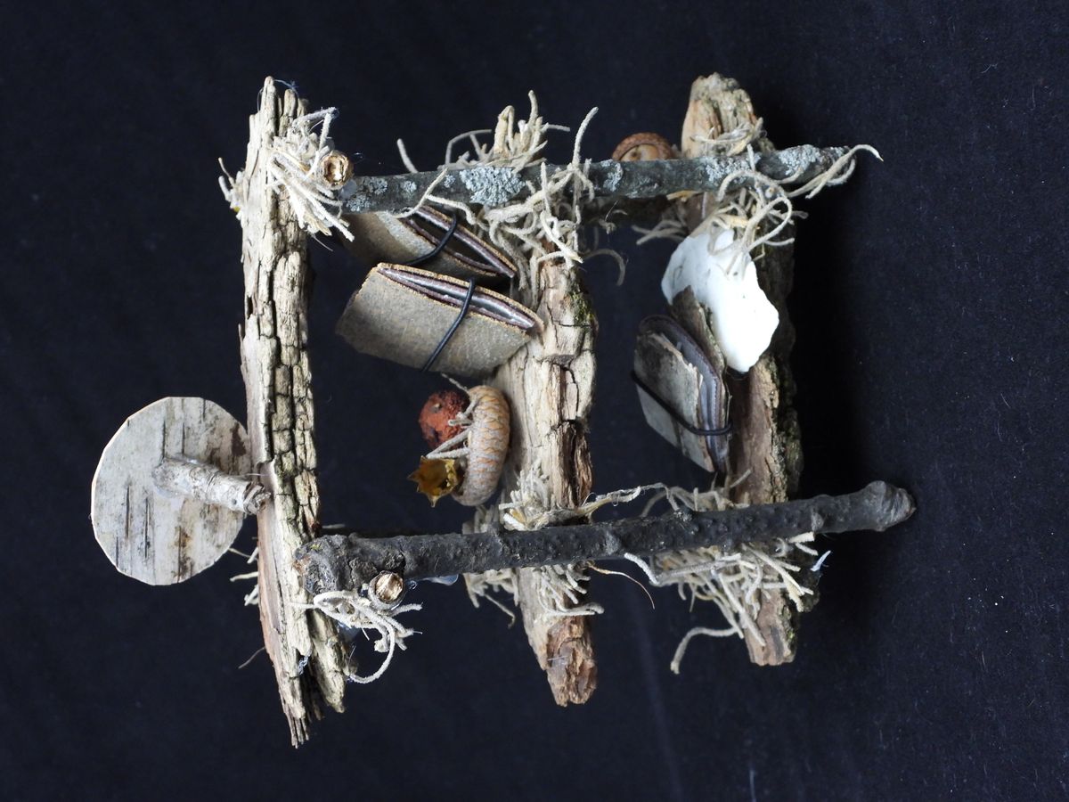 #1 - Rustic Miniature Bookshelf and Writing Desk with Fairy Garden Accessories