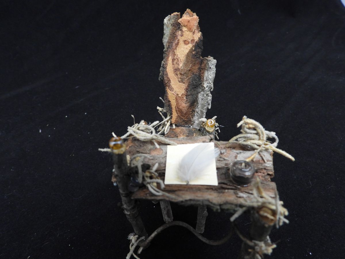 #1 - Rustic Miniature Bookshelf and Writing Desk with Fairy Garden Accessories