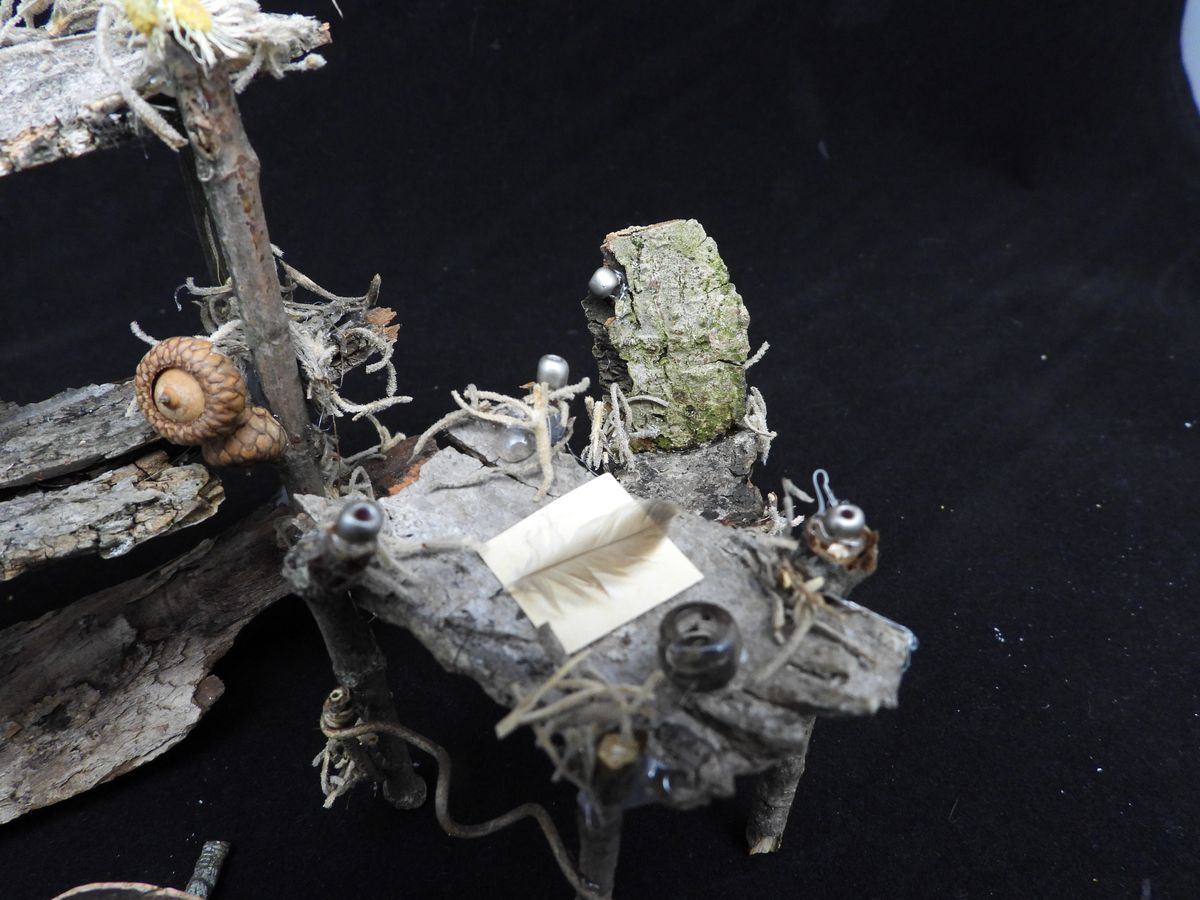 #5 - Rustic Miniature Bookshelf and Writing Desk with Fairy Garden Accessories