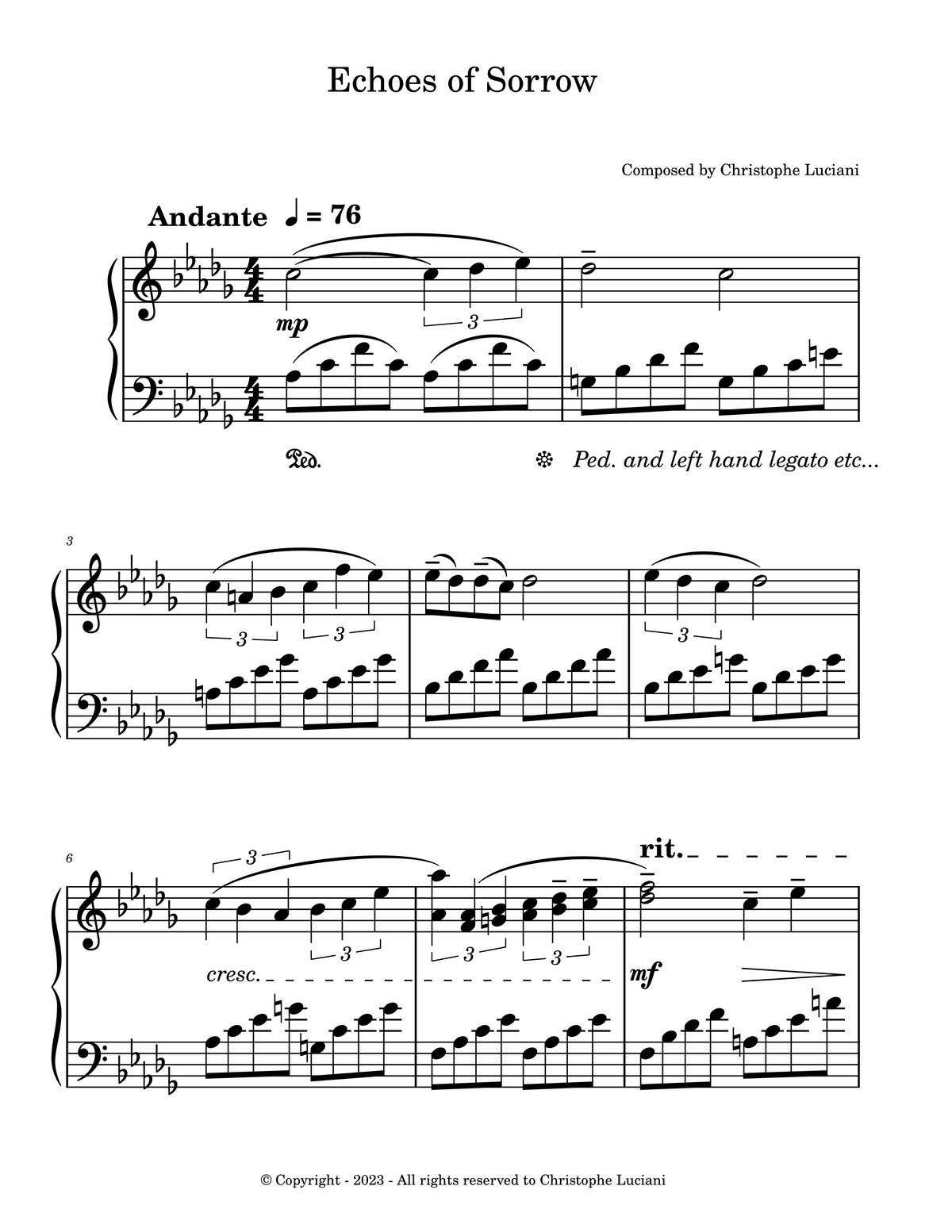 🎹 Echoes of Sorrow | Original Piano by Christophe Luciani