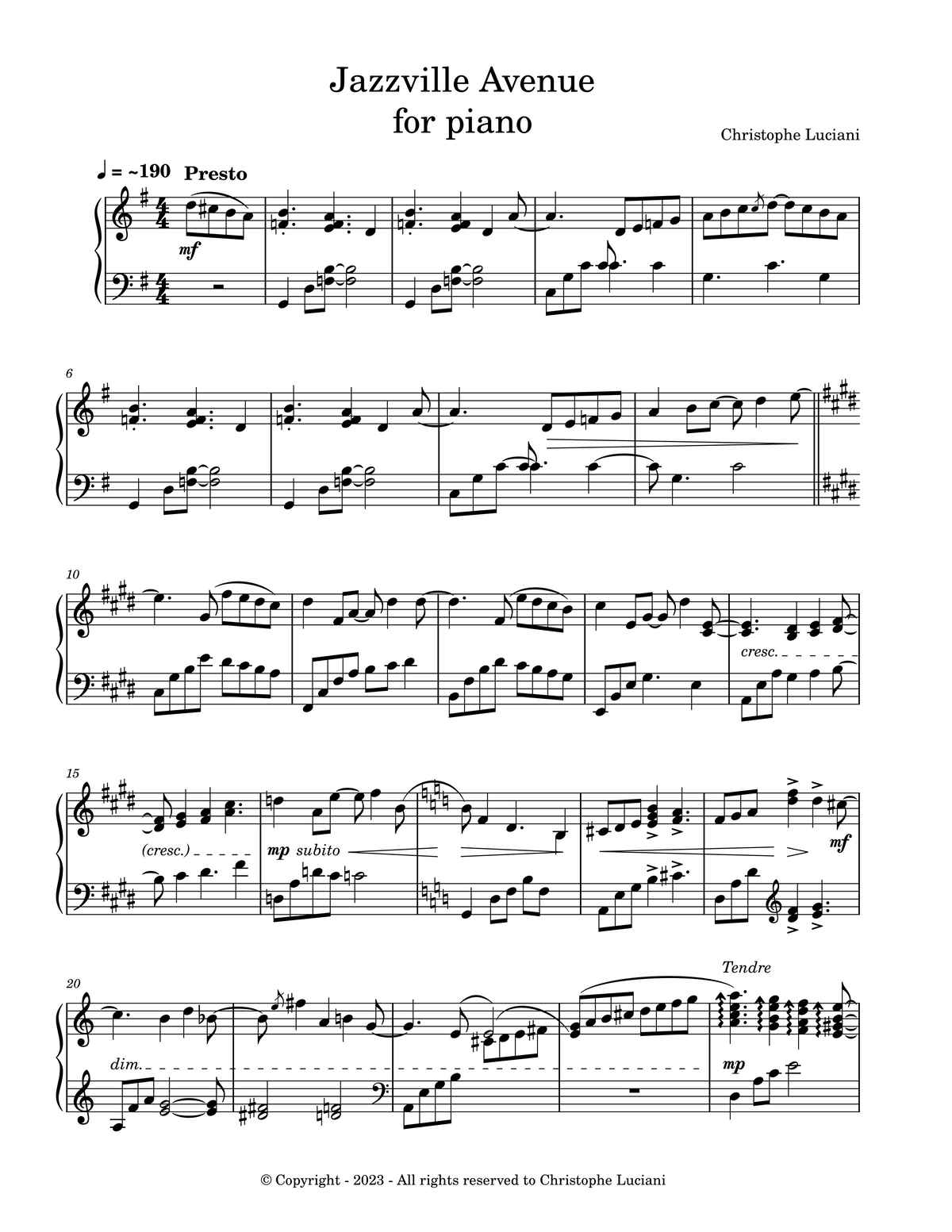 🎹 JazzVille Avenue | Original Piano by Christophe Luciani