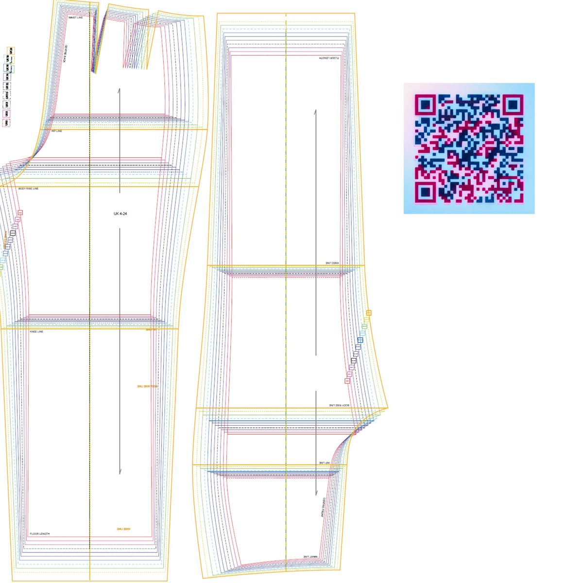 Trouser Block Multi-size Pattern For Drafting Trousers Sizes 4 - 24 PDF