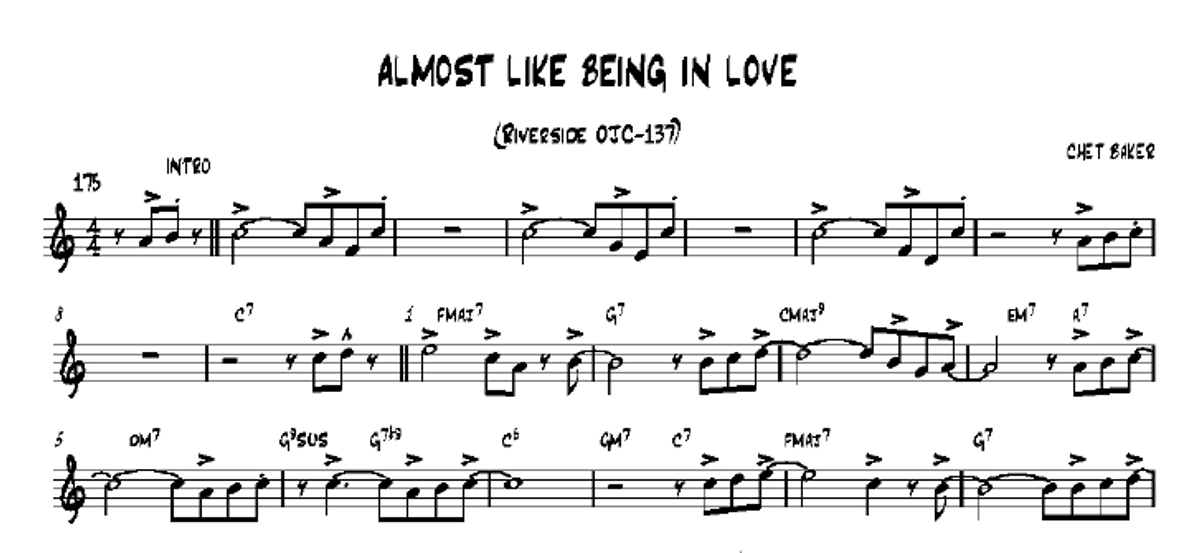 Almost Like Being In Love - Chet Baker