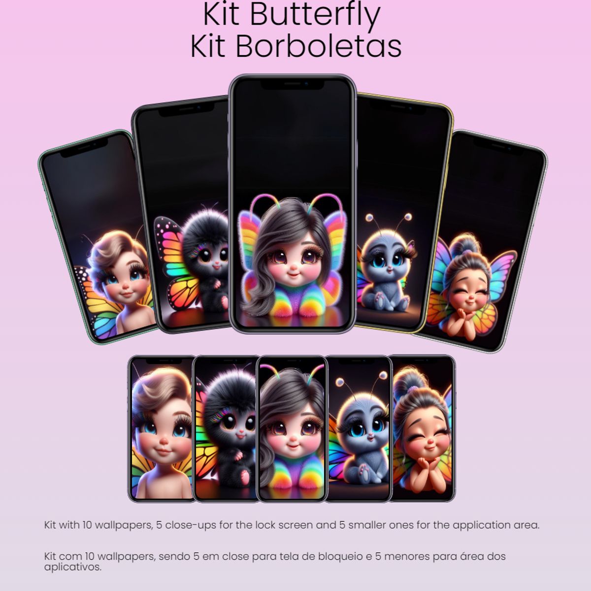 Butterfly - Kit with 10 Images (Borboletas)
