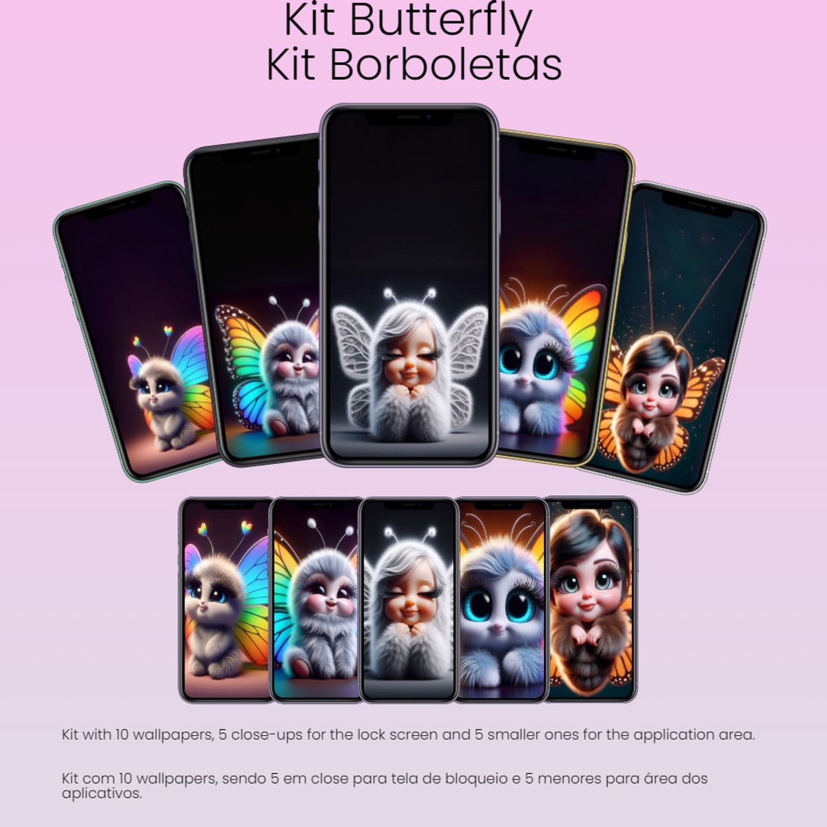 Butterfly - Kit with 10 Images (Borboletas)