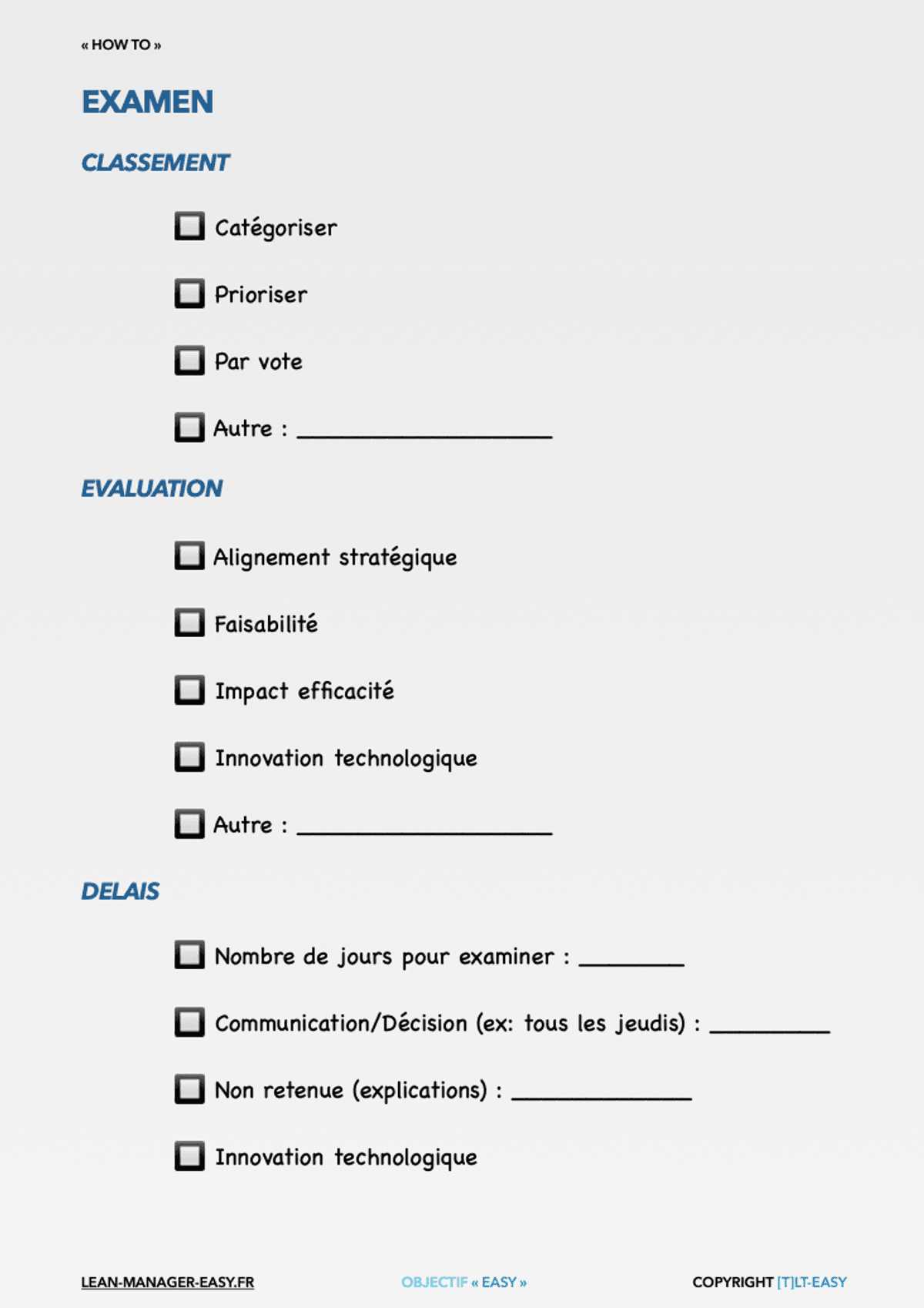 Les points essentiels pour la mise en place d'une fiche idees dans une equipe. (guide etape par etape)